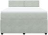 vidaXL Boxspringbett mit Matratze Hellgrau 140x200 cm Samt 3287752 Bild 4