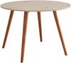Ragaba halbrunder ausziehbarer Esstisch, MDF / Beine aus Massivem Eschenholz in Eiche, 120x60 cm, Braun Beige Bild 2