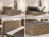 Boxspringbett AVERTA 140 x 200 cm mit Bettkasten und Topper, Doppelbett mit Bonnell-Federkernmatratze, gepolstertem Kopfteil, Stauraum, modernes Schlafzimmer Bett - Braun Schenille glatt - H4 Bild 2