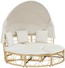 vidaXL Outdoor-Loungebett mit Dach und Kissen Poly Rattan 4108235 Bild 2