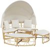 vidaXL Outdoor-Loungebett mit Dach und Kissen Poly Rattan 4108235 Bild 4