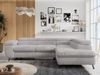 Ecksofa mit Bettfunktion, Modern Sofa, L-form, Einstellbare Kopfstützen, Bettkasten - PETER - Hellgrau Plüsch - rechts Bild 4