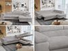 Ecksofa mit Bettfunktion, Modern Sofa, L-form, Einstellbare Kopfstützen, Bettkasten - PETER - Hellgrau Plüsch - rechts Bild 2