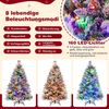 136 cm Künstlicher Weihnachtsbaum mit Schnee & 8 Lichtmodi & 472 PE PVC Zweigspitzen Bild 3