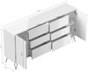 Sideboard Yako XL 200cm 6 SoftClose 2 Türen Weiß hochglanz : Weiss hochglanz Bild 2