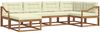 vidaXL Outdoor-Sofagarnitur mit Kissen 6 pcs Natur und Creme 3367838 Bild 2