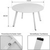 Runder Metall Beistelltisch Garten Sofatisch Kaffeetisch Weiß Ø 70 x 40H cm Bild 3