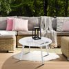 Runder Metall Beistelltisch Garten Sofatisch Kaffeetisch Weiß Ø 70 x 40H cm Bild 4