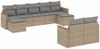 vidaXL 9-tlg. Garten-Sofagarnitur mit Kissen Beige Poly Rattan 3226402 Bild 2