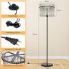ZMH Stehlampe Schwarz Glas E27 Standleuchte Mit Fußtaster Modern Leselampe Ohne Leuchtmittel Für Wohnzimmer Schlafzimmer Büro Bild 3