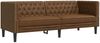 vidaXL Chesterfield-Sofa 3-Sitzer Braun Kunstleder in Wildleder-Optik 372672 Bild 2