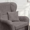 Ohrensessel mit Hocker Landhausstil Polster-TV-Lesesessel mit Cordstoff in Grau Bild 5