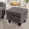 Ohrensessel mit Hocker Landhausstil Polster-TV-Lesesessel mit Cordstoff in Grau Bild 4