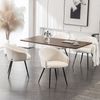 HOME DELUXE Esszimmerstuhl Bouclé mit Armlehne CELESTE - 2er Set Weiß Bild 2