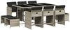vidaXL 11-tlg. Garten-Essgruppe mit Kissen Hellgrau Poly Rattan 3211151 Bild 2