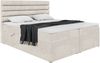 MEBLINI Boxspringbett KARIM 160x200 cm mit Bettkasten - H3/Beige Samt Polsterbett - Doppelbett mit Topper & Taschenfederkern-Matratze Bild 2