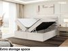 MEBLINI Boxspringbett KARIM 160x200 cm mit Bettkasten - H3/Beige Samt Polsterbett - Doppelbett mit Topper & Taschenfederkern-Matratze Bild 5