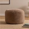 Icon Milano Hocker, Mokkabraun, Kaninchen Kunstfell Stoff, Sitzsack Stuhl, Sitzpuff Hocker mit Füllung, Fußhocker für das Wohnzimmer, Deko Wohnzimmer Bild 2