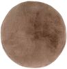 Icon Milano Hocker, Mokkabraun, Kaninchen Kunstfell Stoff, Sitzsack Stuhl, Sitzpuff Hocker mit Füllung, Fußhocker für das Wohnzimmer, Deko Wohnzimmer Bild 3