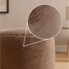 Icon Milano Hocker, Mokkabraun, Kaninchen Kunstfell Stoff, Sitzsack Stuhl, Sitzpuff Hocker mit Füllung, Fußhocker für das Wohnzimmer, Deko Wohnzimmer Bild 4