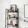Vasagle Bücherregal, Leiterregal mit 5 Ablagen, 30 x 60 x 170 cm, offen, Standregal, schmal, für Wohnzimmer, Schlafzimmer, Küche, Büro, Metallgestell, Industrie-Design, vintagebraun-schwarz Bild 4