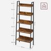 Vasagle Bücherregal, Leiterregal mit 5 Ablagen, 30 x 60 x 170 cm, offen, Standregal, schmal, für Wohnzimmer, Schlafzimmer, Küche, Büro, Metallgestell, Industrie-Design, vintagebraun-schwarz Bild 5