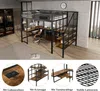 Hochbett mit Eckschreibtisch, Lattenrost, Regal, Treppe, Rausfallschutz und Steckdosenleiste, 120x200cm, Kinderbett, Metallbett Bild 4