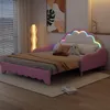 Schlafsofa mit Bettfunktion, 140x200 cm, Kopfteil mit RGB LED-Beleuchtung, Jugendbett, Doppelbett, Kunstleder Bild 4