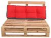 Home Feeling Palettenkissen Rückenkissen für Palettenmöbel, 120 x 40 x 10/20 cm, Dunkelgrau/Rot Bild 3