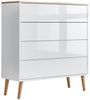 BMG Möbel Kommode Mailand (Schubladenkommode Sideboard Kommode Anrichte, mit Massivholzfuß), Push-to-open-Funktion Bild 3