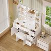 Schminktisch mit LED Beleuchtung Spiegel 6 Schubladen 6 Ablagen Hocker Bild 4