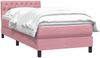 vidaXL Boxspringbett mit Matratze Rosa 90x220 cm Samt 3316532 Bild 4
