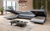 Designer Sofa Positano mit Schlaf - und Klappfunktion (Stoff) Grau Bild 4