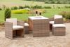 Gartenmöbel Ambiente Garten-Essgruppe Svenja Set 11tlg, natur, (11tlg. Set, 2 Sessel, 2 Hocker, 1 Tisch), inkl. Auflagen, ineinander verstaubar Bild 3