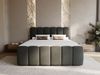 GRAINGOLD Cloud Boxspringbett 140x200, Bett mit Bettkasten, Velour-Stoff, mit Kopfteil, Dunkelgrau Bild 3