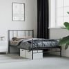 vidaXL Bettgestell mit Kopf- und Fußteil Metall Schwarz 90x190 cm 352490 Bild 4
