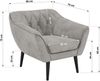 Polstersessel PIRS 1 skandinavischer Design 1-Sitzer, Sessel mit Wellenfederung, schwarze Füße, Einzelsessel, Hoher Sitzkomfort - Hellgrau Velvet Bild 5