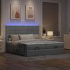 vidaXL Ottoman-Bett mit Matratzen & LEDs Hellgrau 200x200 cm Stoff 3314548 Bild 3