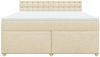 vidaXL Boxspringbett mit Matratze Creme 180x200 cm Stoff 3289078 Bild 5