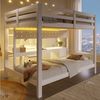 Flieks Etagenbett, Kinderbett 90+140x200cm mit Lichtleiste, Schreibtisch und 2 Schubladen Bild 4