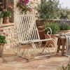 Schaukelstuhl ANNA Antik Outdoor - 56 x 90 x 94 cm, Metall, Antik-Creme | Gartenstuhl Liegestuhl Relaxstuhl Garten Terrasse Bild 3