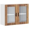 vidaXL Küchen-Hängeschrank mit Glastür Porto Altholz-Optik 854095 Bild 2