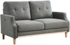2-Sitzer-Sofa 85cm×135cm×72cm mit USB-Anschluss – Stoffsofa in Dunkelgrau mit Holzbeinen Bild 4