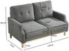 2-Sitzer-Sofa 85cm×135cm×72cm mit USB-Anschluss – Stoffsofa in Dunkelgrau mit Holzbeinen Bild 2