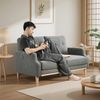2-Sitzer-Sofa 85cm×135cm×72cm mit USB-Anschluss – Stoffsofa in Dunkelgrau mit Holzbeinen Bild 5