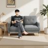 2-Sitzer-Sofa 85cm×135cm×72cm mit USB-Anschluss – Stoffsofa in Dunkelgrau mit Holzbeinen Bild 3