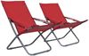 vidaXL Klappbare Strandstühle 2 Stk. Stoff Rot 47904 Bild 2
