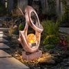 LED Solar Gartenlampe, Crackle Glas, bronze, wetterfest Bild 2