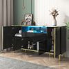 Sideboard 150x40x80 cm - Luxuriöses Design mit LED-Beleuchtung & goldenen Akzenten Bild 5