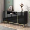 Sideboard 150x40x80 cm - Luxuriöses Design mit LED-Beleuchtung & goldenen Akzenten Bild 3